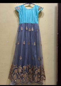 Grey &amp; Sea Blue Long Gown Size S
