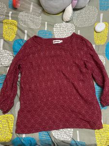 Indo-western Maroon Fabindia top