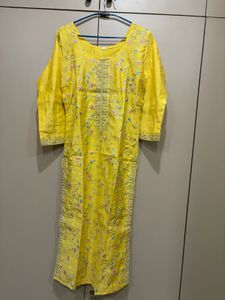 Yellow Embroidered Kurta Set