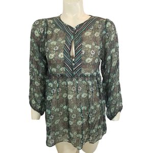 ZARA BASIC blouse top semi sheer
