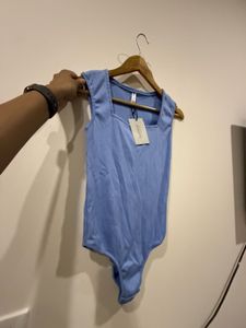 Baby Blue Square Neck Bodysuit