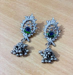 Krishna Inspired oxidised Silver Jewelry Set