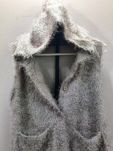 imported Sherpa Faux Fur Hooded Fleece Vest