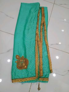 Heavy Wedding Saree New With Blouse Piece