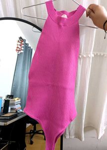 Pink Ribbed Tank Bodysuit