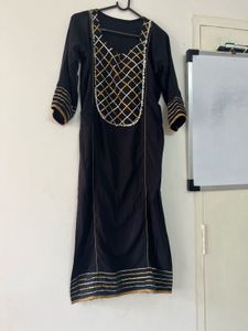 Elegant Black & Gold Kurta