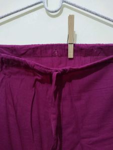 Dark Pink Orchid Kurta Diamond Print Mango Pyjama