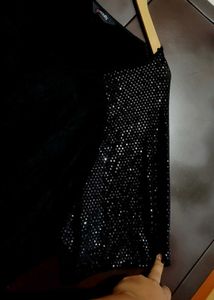 Black Top with Sequin Sleeves For 58 Bust