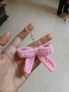 Pink Bow Keychain