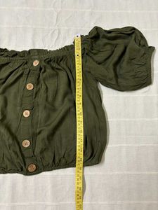 Olive Green Off-Shoulder Top