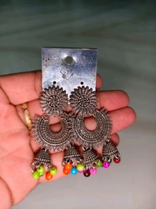 Oxidized Jhumka Earrings