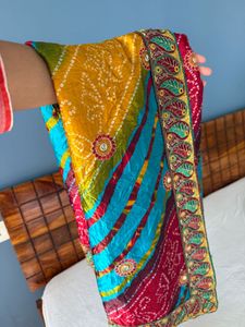 🎊Colourful Crushed Bandhani Saree
