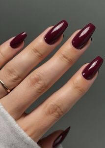 Wine Acrylic Nails