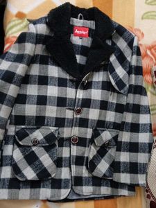 Designer Silver And Black Box Coat