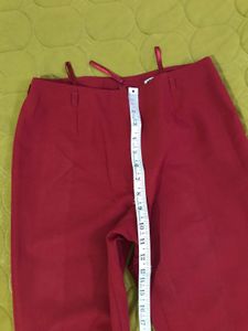 Deep Red Flared Trouser Waist 28