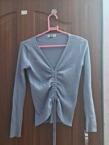 Powder Blue Tie Up Top