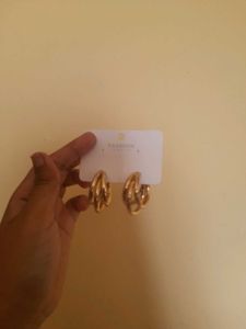 Gold Triple Hoop Earrings