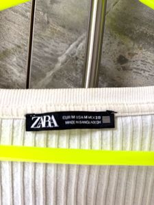 Zara Ribbed Square Neck Top