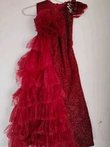 Maroon Wedding Frock Fully Party Wear Flour Lenth