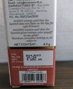 Mamaearth Creamy Matte Long Stay Lipstick Pack 2