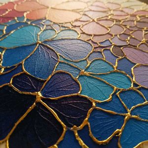 Gold Foil Flower Painting
