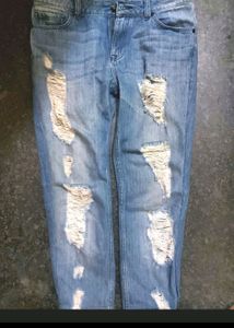 Blue Saint Ripped Jeans Ankle Length
