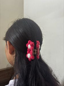 Crochet Flower Hair Clip