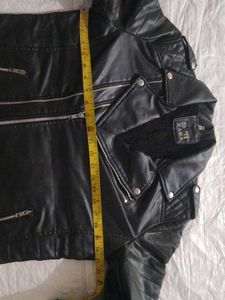 Zara Black Faux Leather Biker Jacket