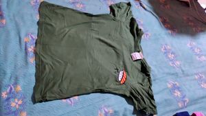 Olive Green Casual T-Shirt