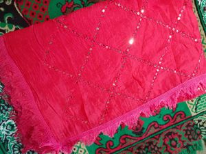 Hot Pink Sequined Dupatta