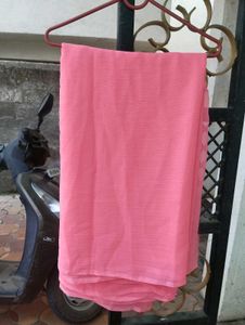 Ladies Pink Plane Saree