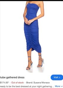 Susana monaco Blue Bodycon Midi Dress