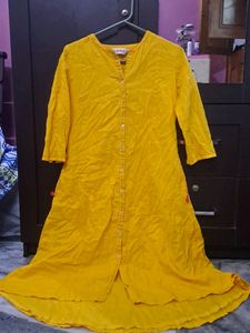BIBA long Kurta/shrug Yellow
