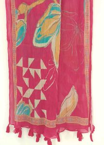 Floral Pink Print Dupatta