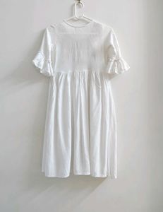 Embroidered Milky (Bright) White Tunic