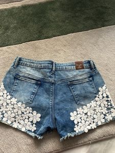 Denim Floral Shorts