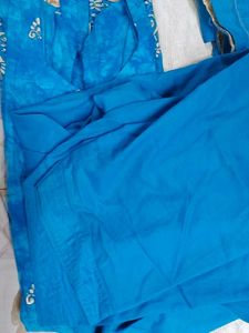 Blue Embroidered Kurti