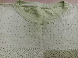 Green Patterned Short Sleeve Top