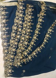 New Elegant Navy &amp; Gold Indian Dress