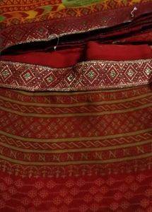 Elegant Red Floral Saree with Blouse