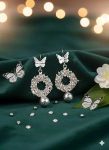 Butterfly Wreath Drop Earrings