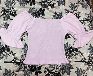 Pretty cinched Waist Lavender Top!