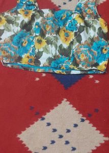 Orange Floral Lehenga Choli Set