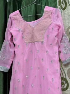 Pink Embroidered Kurta