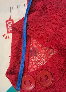 Red Color  Net Top And Shrug.