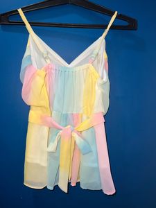 Rainbow  Colorful  Sleevless Top