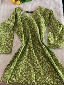 Green Floral Print Kurti