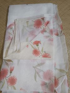Off White Organza Floral Saree from Amazon.