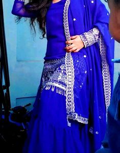 Blue Embroidered Kurta Set