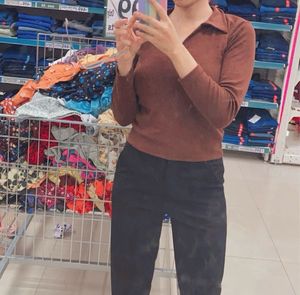 Brown Long Sleeve Top